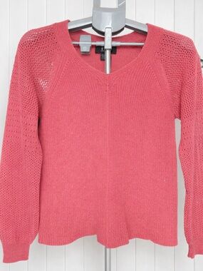 Knit Coral V-Neck Sweater